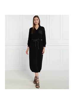 Peserico Wełniana sukienka z paskiem | z dodatkiem jedwabiu ze sklepu Gomez Fashion Store w kategorii Sukienki - zdjęcie 184984581