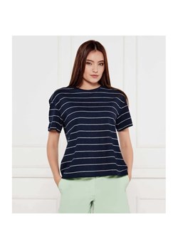 Tommy Hilfiger T-shirt | Loose fit | z dodatkiem lnu ze sklepu Gomez Fashion Store w kategorii Bluzki damskie - zdjęcie 184986201