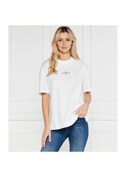 Calvin Klein Jeans T-shirt MONOLOGO | Regular Fit ze sklepu Gomez Fashion Store w kategorii Bluzki damskie - zdjęcie 184987603