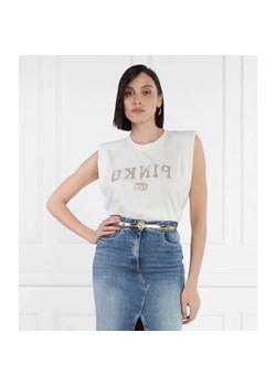 Pinko T-shirt CACAO CANOTTA | Regular Fit ze sklepu Gomez Fashion Store w kategorii Bluzki damskie - zdjęcie 184997940