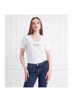 Pepe Jeans London T-shirt WENDY V NECK | Regular Fit ze sklepu Gomez Fashion Store w kategorii Bluzki damskie - zdjęcie 184998942