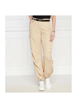 Karl Lagerfeld Spodnie cargo | Relaxed fit | z dodatkiem lnu ze sklepu Gomez Fashion Store w kategorii Spodnie damskie - zdjęcie 185001784