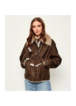 Aeronautica Militare Skórzany kożuch | Regular Fit ze sklepu Gomez Fashion Store w kategorii Kożuchy - zdjęcie 185008094