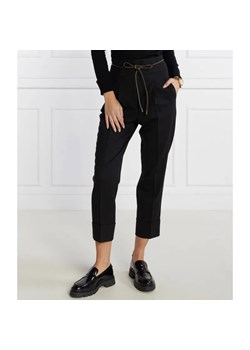 Peserico Wełniane spodnie z paskiem | Straight fit ze sklepu Gomez Fashion Store w kategorii Spodnie damskie - zdjęcie 185009101