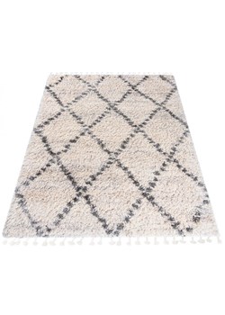 Kremowy dywan włochacz w stylu boho W8-G00 ze sklepu Edinos.pl w kategorii Dywany - zdjęcie 185016271