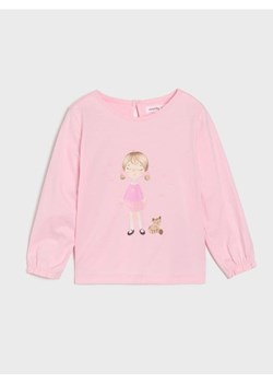 Sinsay - Koszulka z brokatową aplikacją - różowy - id: 395AJ-03X - marki Sinsay - 185019554 Sinsay - Koszulka z brokatową aplikacją - różowy ze sklepu Sinsay w kategorii Kaftaniki i bluzki - zdjęcie 185019554