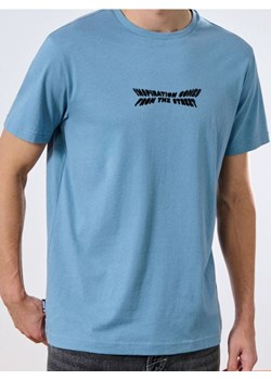 Sinsay - Koszulka z nadrukiem - niebieski ze sklepu Sinsay w kategorii T-shirty męskie - zdjęcie 185019611
