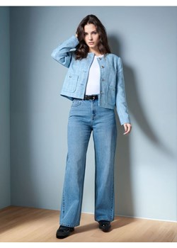 Sinsay - Jeansy high waist - niebieski - id: 944CF-55J - marki Sinsay - 185019740 Sinsay - Jeansy high waist - niebieski ze sklepu Sinsay w kategorii Jeansy damskie - zdjęcie 185019740