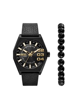 Diesel Zestaw zegarek i bransoletka Double Scraper DZ2210SET Czarny ze sklepu MODIVO w kategorii Zegarki - zdjęcie 185023313