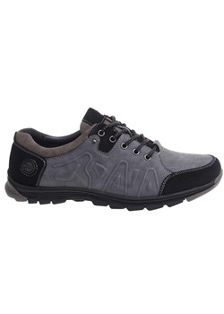 Szare sznurowane obuwie trekkingowe /A5-3 18033 T386/ ze sklepu Pantofelek24.pl w kategorii Buty sportowe męskie - zdjęcie 185030222