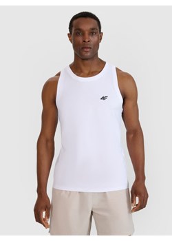 Męski top regular 4F 4FWMM00TSLEM126 - biały ze sklepu Sportstylestory.com w kategorii T-shirty męskie - zdjęcie 185032911
