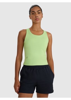 Damski top treningowy szybkoschnący 4F 4FWAW25TFSLF571 - zielony ze sklepu Sportstylestory.com w kategorii Bluzki damskie - zdjęcie 185032954