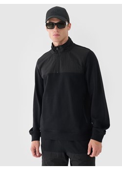 Męska bluza nierozpinana bez kaptura 4F 4FRSS24TSWSM2035 - czarna ze sklepu Sportstylestory.com w kategorii Bluzy męskie - zdjęcie 185032993