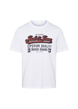 Jack & Jones Koszulka męska - JJELogo Mężczyźni Bawełna biały nadruk ze sklepu vangraaf w kategorii T-shirty męskie - zdjęcie 185033434