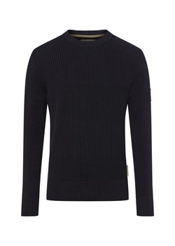 Marc O'Polo Męski sweter Mężczyźni Bawełna granatowy jednolity ze sklepu vangraaf w kategorii Swetry męskie - zdjęcie 185033453