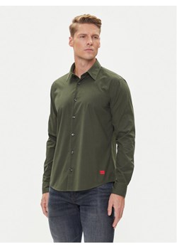 HUGO Koszula Ermo 50500216 Zielony Slim Fit ze sklepu MODIVO w kategorii Koszule męskie - zdjęcie 185034633