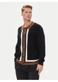 HUGO Kardigan Splon 50543770 Czarny Relaxed Fit ze sklepu MODIVO w kategorii Swetry męskie - zdjęcie 185034791