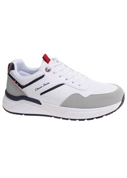 Sznurowane męskie białe buty sportowe /A3-3 18012 GF585/ ze sklepu Pantofelek24.pl w kategorii Buty sportowe męskie - zdjęcie 185036913