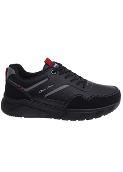 Sznurowane męskie czarne buty sportowe /A10-2 18013 GF585/ ze sklepu Pantofelek24.pl w kategorii Buty sportowe męskie - zdjęcie 185036921