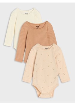 Sinsay - Bawełniane body 3 pack - kremowy ze sklepu Sinsay w kategorii Odzież dla niemowląt - zdjęcie 185037820