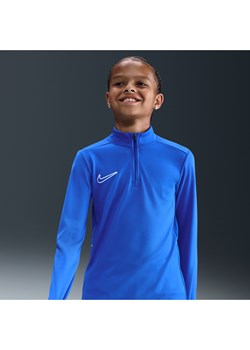 Treningowa koszulka piłkarska z długim rękawem i zamkiem 1/4 dla dużych dzieci Dri-FIT Nike Academy - Niebieski ze sklepu Nike poland w kategorii T-shirty chłopięce - zdjęcie 185038201