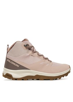 Trekkingi Salomon Outsnap Waterproof L47854100 Różowy ze sklepu eobuwie.pl w kategorii Buty trekkingowe damskie - zdjęcie 185038392