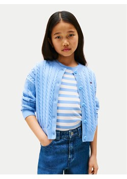 Tommy Hilfiger Kardigan KG0KG08546 Błękitny Regular Fit ze sklepu MODIVO w kategorii Swetry dziewczęce - zdjęcie 185039084