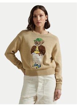 Polo Ralph Lauren Sweter 211972121001 Beżowy Relaxed Fit ze sklepu MODIVO w kategorii Swetry damskie - zdjęcie 185039094