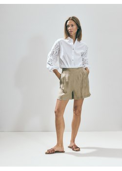 Reserved - Koszula z ażurowymi rękawami - złamana biel ze sklepu Reserved w kategorii Koszule damskie - zdjęcie 185043220