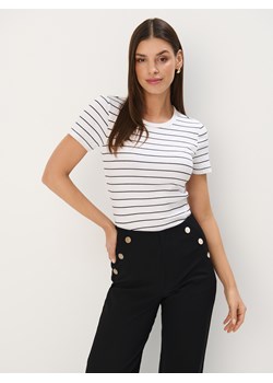 Mohito - T-shirt w paski - biały ze sklepu Mohito w kategorii Bluzki damskie - zdjęcie 185045041