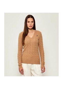POLO RALPH LAUREN Wełniany sweter KIMBERLY | Slim Fit | z dodatkiem kaszmiru - id: PR254W000094IV1 - marki Polo Ralph Lauren - 185045851 POLO RALPH LAUREN Wełniany sweter KIMBERLY | Slim Fit | z dodatkiem kaszmiru ze sklepu Gomez Fashion Store w kategorii Swetry damskie - zdjęcie 185045851