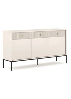 Kaszmirowa na czarnych nogach komoda ryflowana M9-G68 ze sklepu Edinos.pl w kategorii Komody - zdjęcie 185047604
