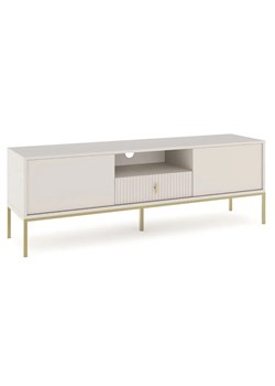Nowoczesna szafka pod TV kaszmir + złoty H1-M13 ze sklepu Edinos.pl w kategorii Szafki RTV - zdjęcie 185047614
