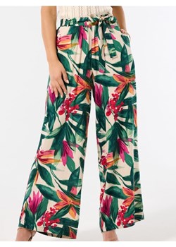 Sinsay - Wiskozowe spodnie wide leg ze wzorem w kwiaty - wielobarwny - id: 666FJ-MLC - marki Sinsay - 185052520 Sinsay - Wiskozowe spodnie wide leg ze wzorem w kwiaty - wielobarwny ze sklepu Sinsay w kategorii Spodnie damskie - zdjęcie 185052520