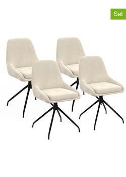 IDOMYA Factory Krzesła (4 szt.) &quot;Olivia&quot; w kolorze kremowo-czarnym - 54 x 79 x 47,5 cm ze sklepu Limango Polska w kategorii Meble - zdjęcie 185053050