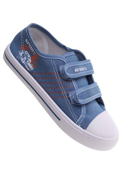 Niebieskie tenisówki chłopięce na rzepy /E3-1 18029 T189/ ze sklepu Pantofelek24.pl w kategorii Trampki dziecięce - zdjęcie 185054124