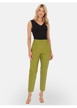 Bawełniane spodnie wizytowe damskie zielone EyeForFashion ze sklepu Eye For Fashion w kategorii Spodnie damskie - zdjęcie 185055312