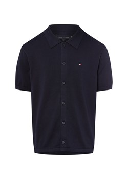 Tommy Hilfiger Męska koszula z dzianiny Mężczyźni Bawełna granatowy jednolity ze sklepu vangraaf w kategorii Swetry męskie - zdjęcie 185059471