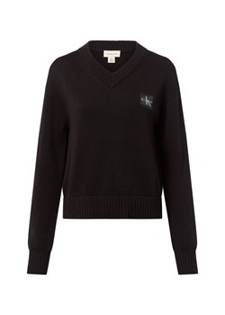 Calvin Klein Jeans Sweter damski Kobiety Bawełna czarny jednolity ze sklepu vangraaf w kategorii Swetry damskie - zdjęcie 185059494