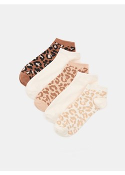 Sinsay - Skarpetki we wzór w panterkę 5 pack - beżowy - id: 343CY-08X - marki Sinsay - 185060824 Sinsay - Skarpetki we wzór w panterkę 5 pack - beżowy ze sklepu Sinsay w kategorii Skarpetki damskie - zdjęcie 185060824