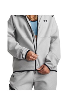 Damska bluza treningowa rozpinana z kapturem Under Armour Unstoppable Fleece FZ - szara ze sklepu Sportstylestory.com w kategorii Bluzy damskie - zdjęcie 185065761