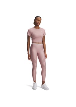 Damskie legginsy treningowe Under Armour HeatGear Rib - różowe ze sklepu Sportstylestory.com w kategorii Spodnie damskie - zdjęcie 185065852