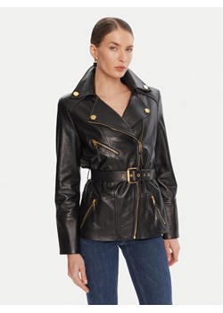 Elisabetta Franchi Kurtka skórzana GD-50Z-56E2-V1350 Czarny Regular Fit - id: 0000305443618 - marki Elisabetta Franchi - 185067013 Elisabetta Franchi Kurtka skórzana GD-50Z-56E2-V1350 Czarny Regular Fit ze sklepu MODIVO w kategorii Kurtki damskie - zdjęcie 185067013