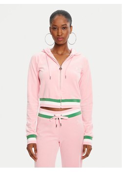 Juicy Couture Bluza Velour Crop JCWAS225351 Różowy Regular Fit ze sklepu MODIVO w kategorii Bluzy damskie - zdjęcie 185070241