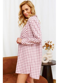Doctor Nap koszula nocna damska rozpinana TM.7300.MAUVE, Kolor różowo-ecru, Rozmiar S/M, Doctor Nap ze sklepu Primodo w kategorii Koszule nocne - zdjęcie 185072433