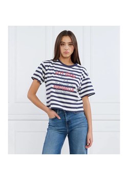 Pepe Jeans London T-shirt NAVY | Regular Fit ze sklepu Gomez Fashion Store w kategorii Bluzki damskie - zdjęcie 185072892