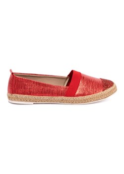 Goodin Czerwone espadryle z błyszczącą nitką ze sklepu ButyModne.pl w kategorii Espadryle damskie - zdjęcie 185074232