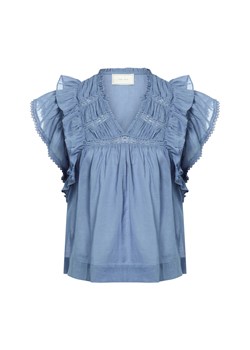 Neo Noir Bluzka damska - Jayla Kobiety Bawełna niebieski jednolity ze sklepu vangraaf w kategorii Bluzki damskie - zdjęcie 185074851
