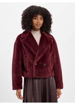 Marc Cain Damska kurtka ze sztucznego futra Kobiety bordowy jednolity ze sklepu vangraaf w kategorii Kurtki damskie - zdjęcie 185075201