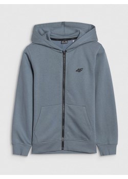 Chłopięca bluza dresowa rozpinana z kapturem 4F 4FJWSS25TSWSM1714 - niebieska ze sklepu Sportstylestory.com w kategorii Bluzy chłopięce - zdjęcie 185078674